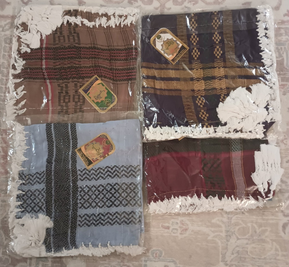 12 Pcs. of Machine Embroidery with Tassels SCARF/KHEFFIYA/YASHMAGH/ROMAL# FHSB