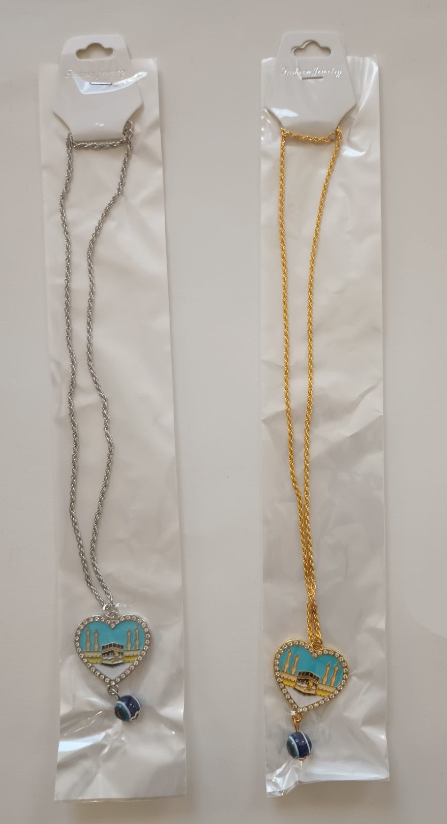 2 Pcs. of HEART SHAPE MAKKAH NECKLACE # 2HMBN