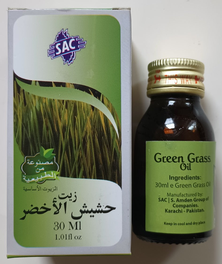 2 Bottles of 30 ml GREEN GRASS OIL Made with Natural Essential Oils #SACGGO