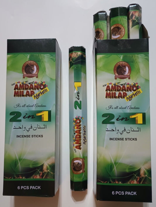 12 TUBES OF 2in1 INCENSE STICK # 2IN1-Fast US Shipping