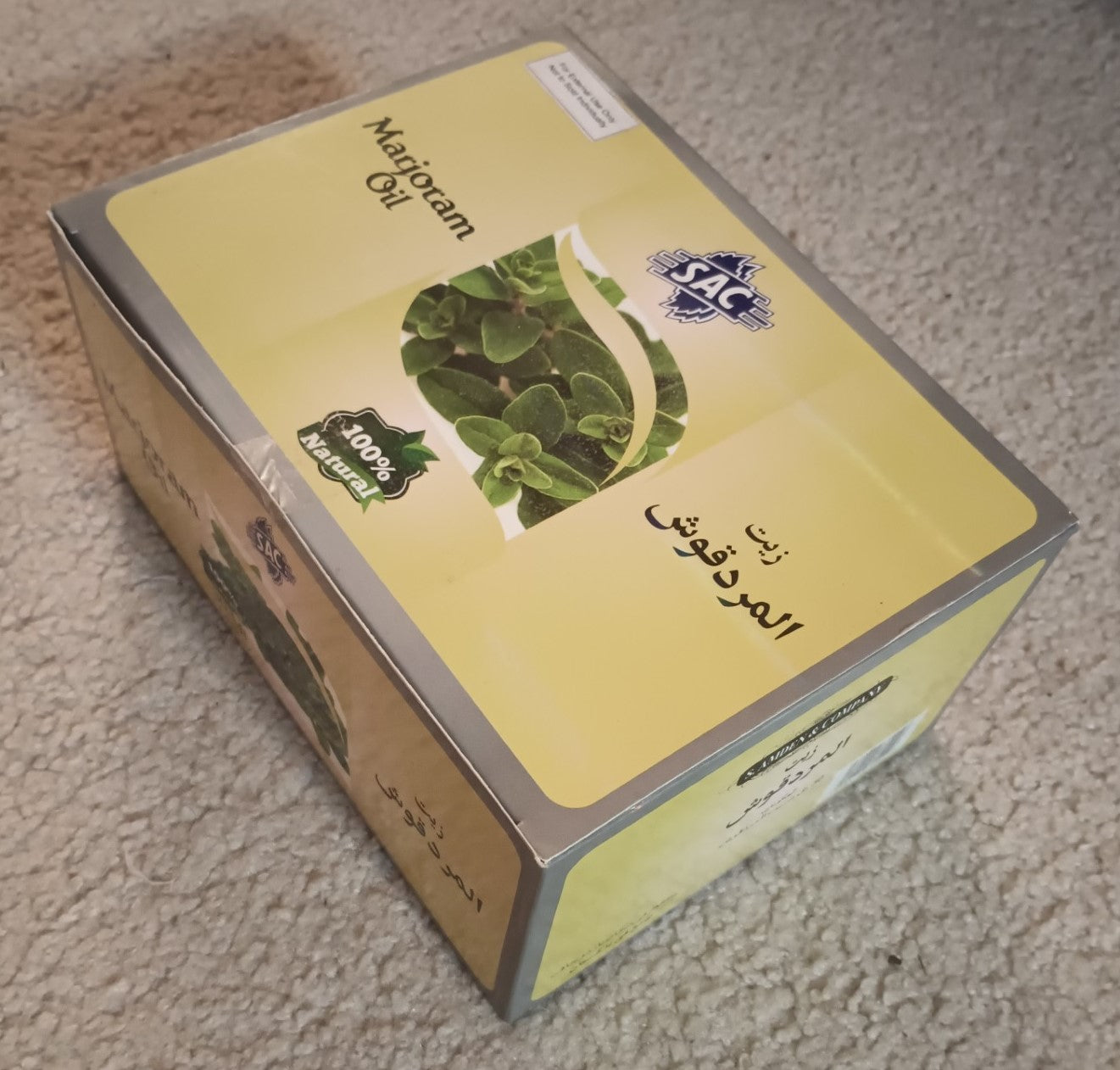 2 Bottles of 30 ml MARJORAM OIL 100% Natural by SAC #SACMMO