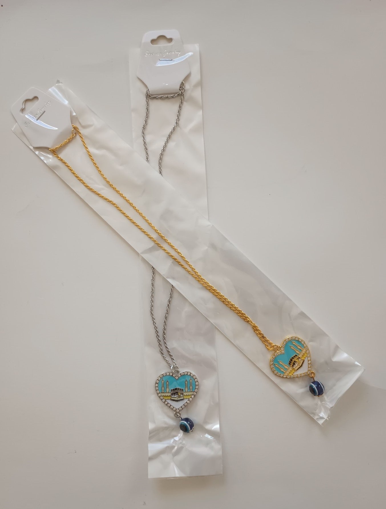 2 Pcs. of HEART SHAPE MAKKAH NECKLACE # 2HMBN
