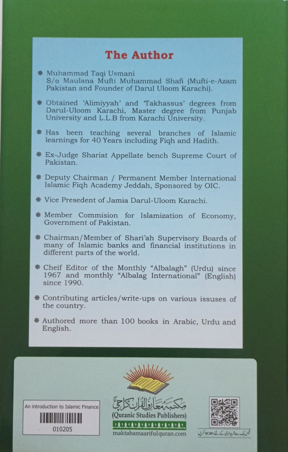 An Introduction to Islamic Finance # MMQIIF Mufti M. Taqi Usmani