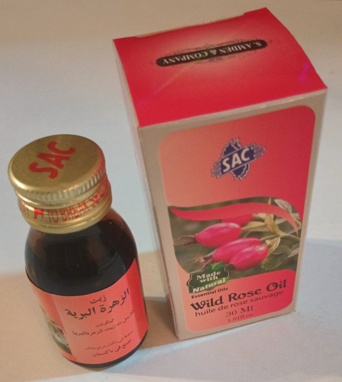 2 Bottles of 30 ml-WILD ROSE OIL by SAC #SACWR Fast the USA Shipping
