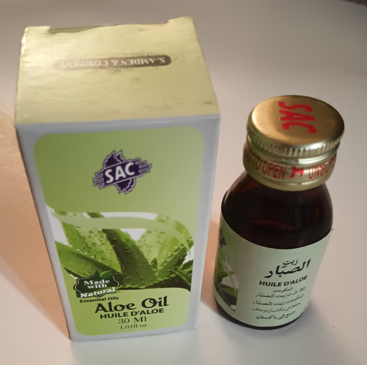 2 Bottles of 30 ml ALOE OIL Made with Natural Essential Oils by SAC #SACAEO