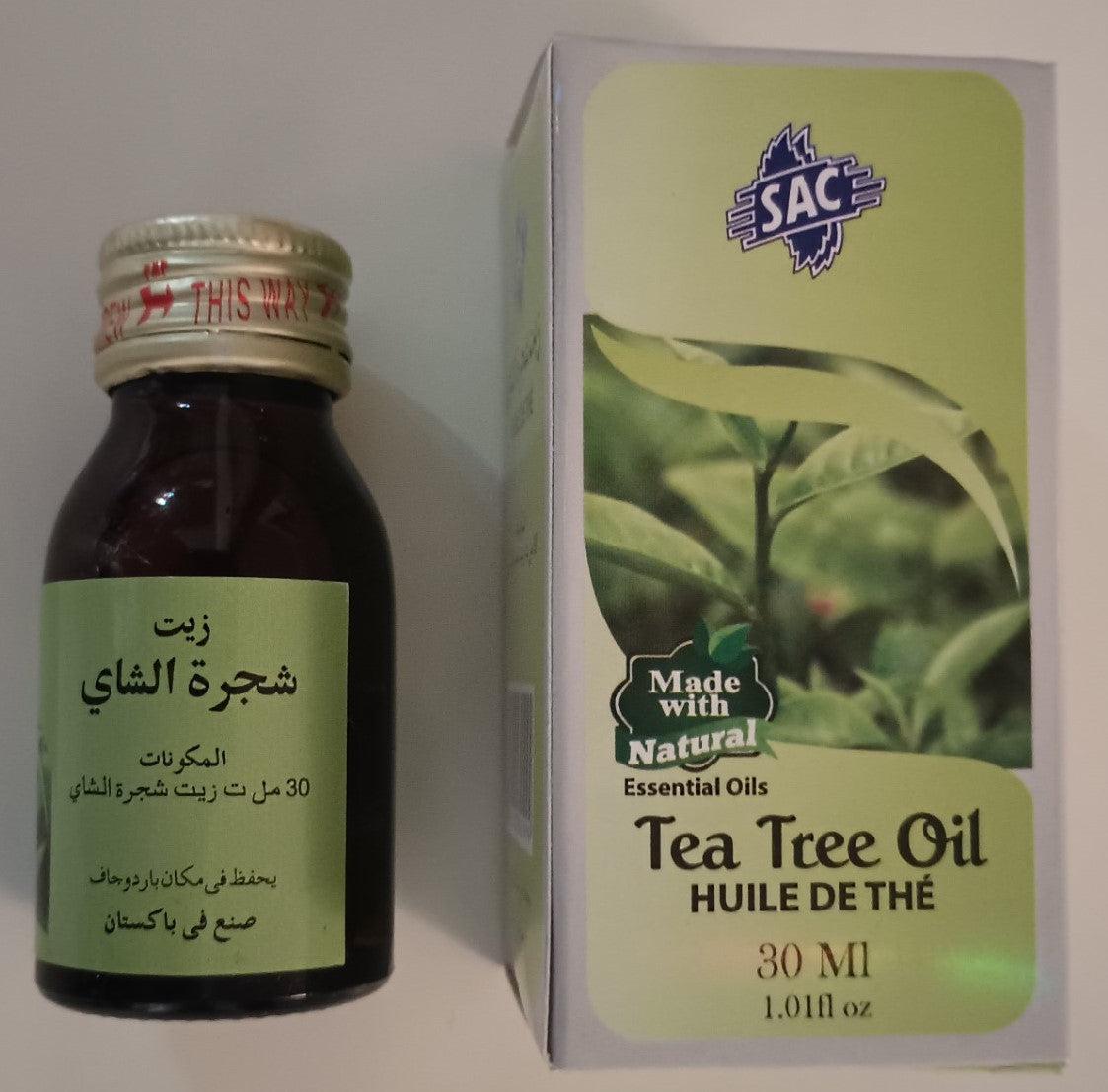 2 Bottles of 30 ml TEA TREE OIL Made with Natural Essential Oils by SAC #ATTO