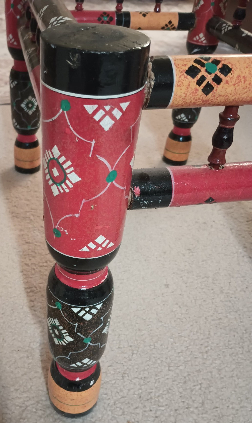 Traditional Wooden Table (Sindhi Style) #SHTS Glass Not Included