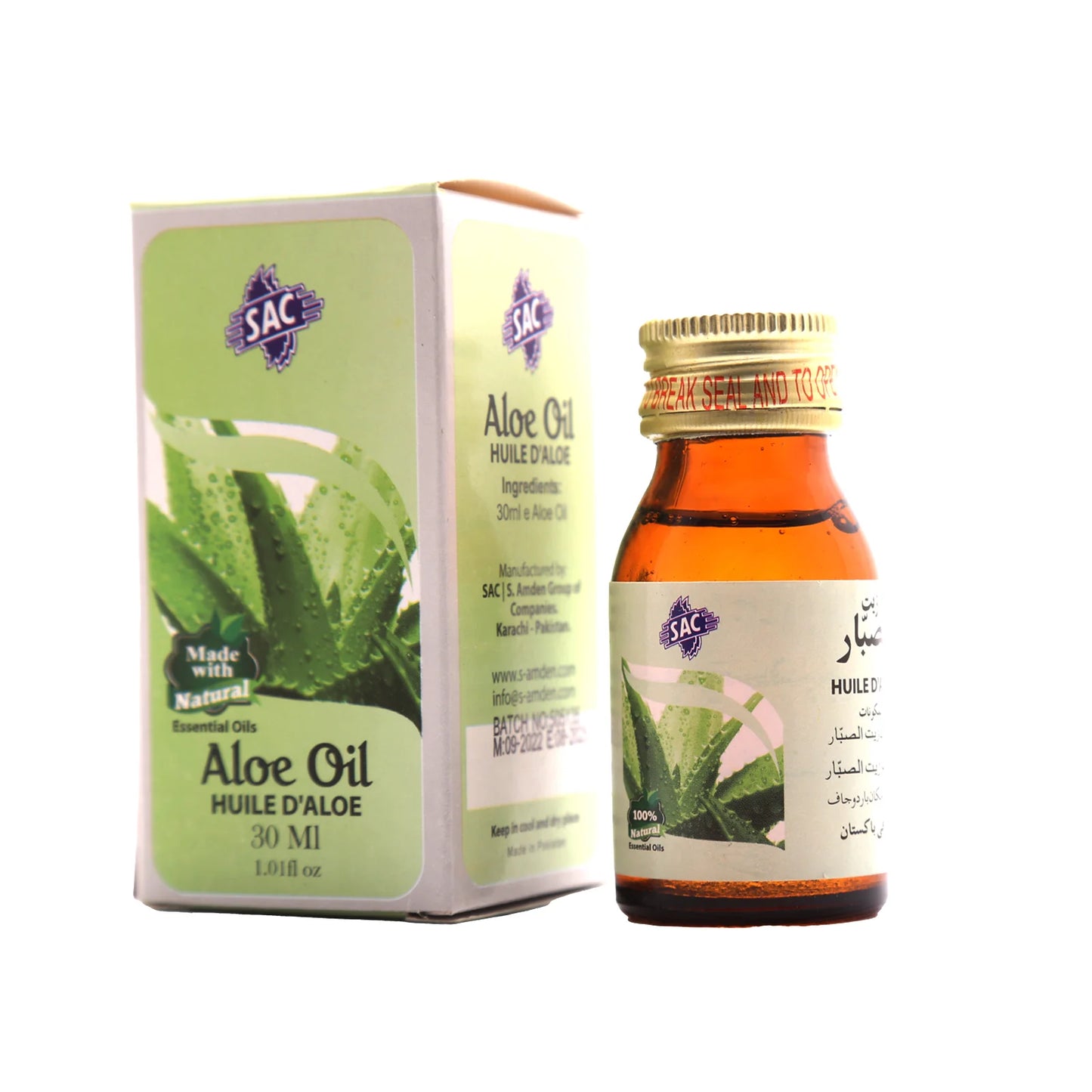 2 Bottles of 30 ml ALOE OIL Made with Natural Essential Oils by SAC #SACAEO