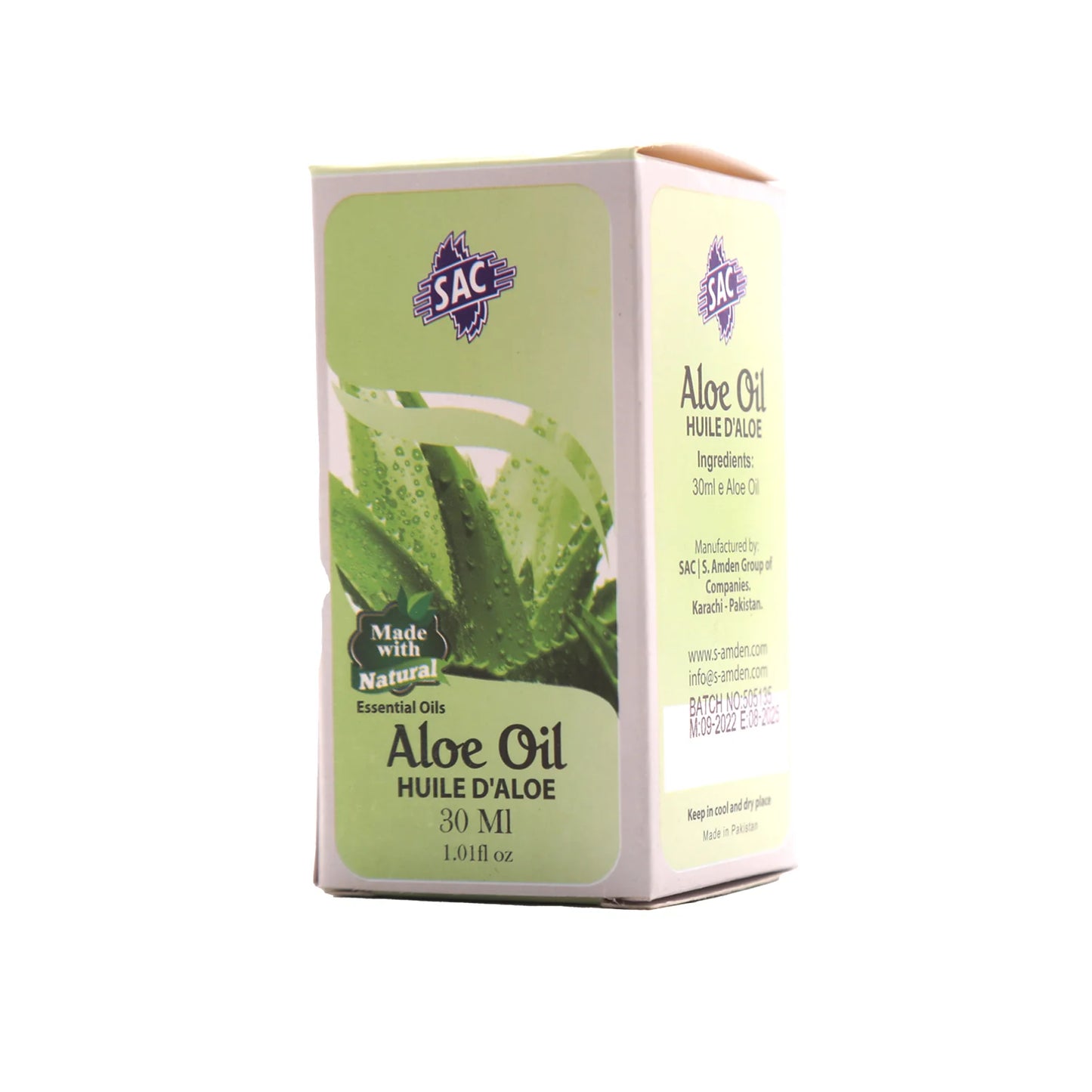 2 Bottles of 30 ml ALOE OIL Made with Natural Essential Oils by SAC #SACAEO