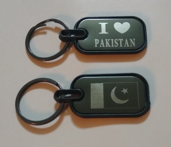 2 Pcs. I LOVE PAKISTAN KEYCHAIN # PKCP-Gift for all Occasions