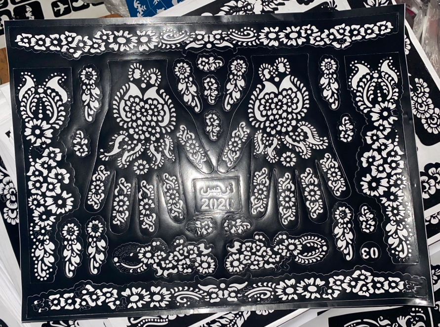 12 Large Sheets of HENNA STENCILS(Indian/Arabian Styles Stencils)Assorted Design
