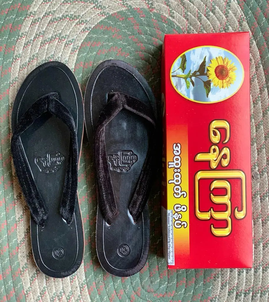 5 Pairs of HANDMADE MYANMAR TRADITIONAL FLIP FLOP Leather Mandalay SLIPPER