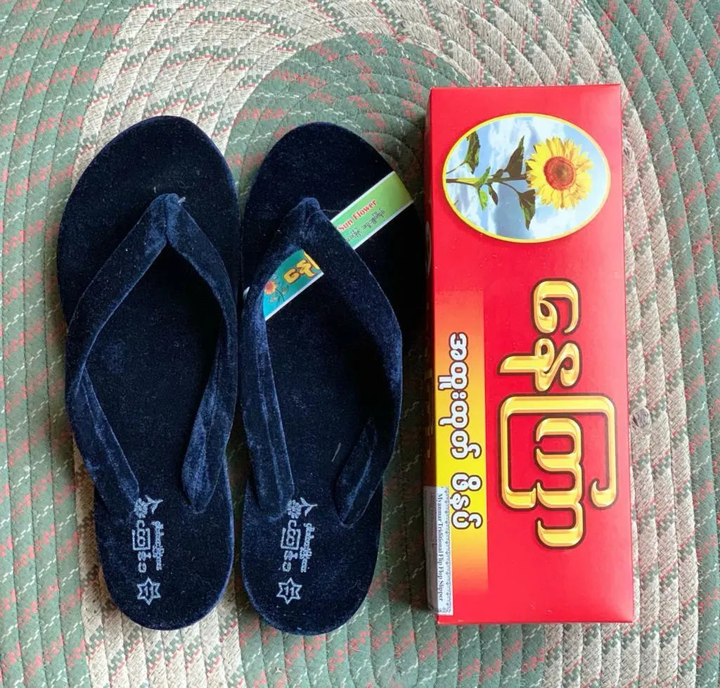 5 Pair of HANDMADE MYANMAR TRADITIONAL FLIP FLOP VELVET Mandalay SLIPPER