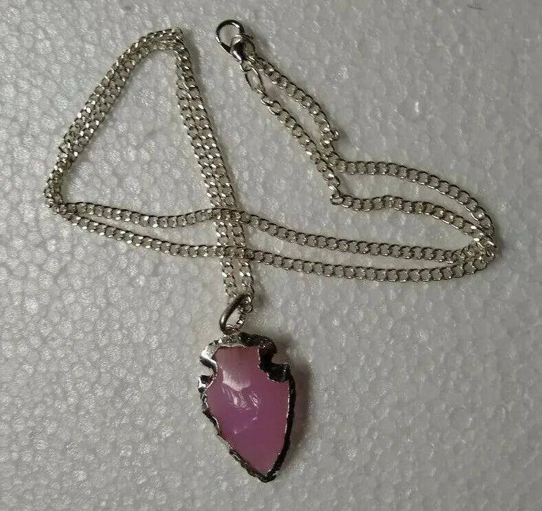 2 NATURAL ROSE ARROWHEAD PENDANT-Gemstone Pendant #MTI6 (Gift for Sisters)