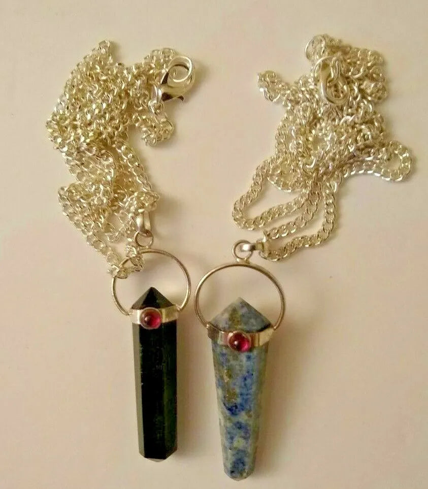 2 NATURAL MIX GEMSTONE PENCIL PENDANT, ASSORTED Gemstone Pendant #MTI3