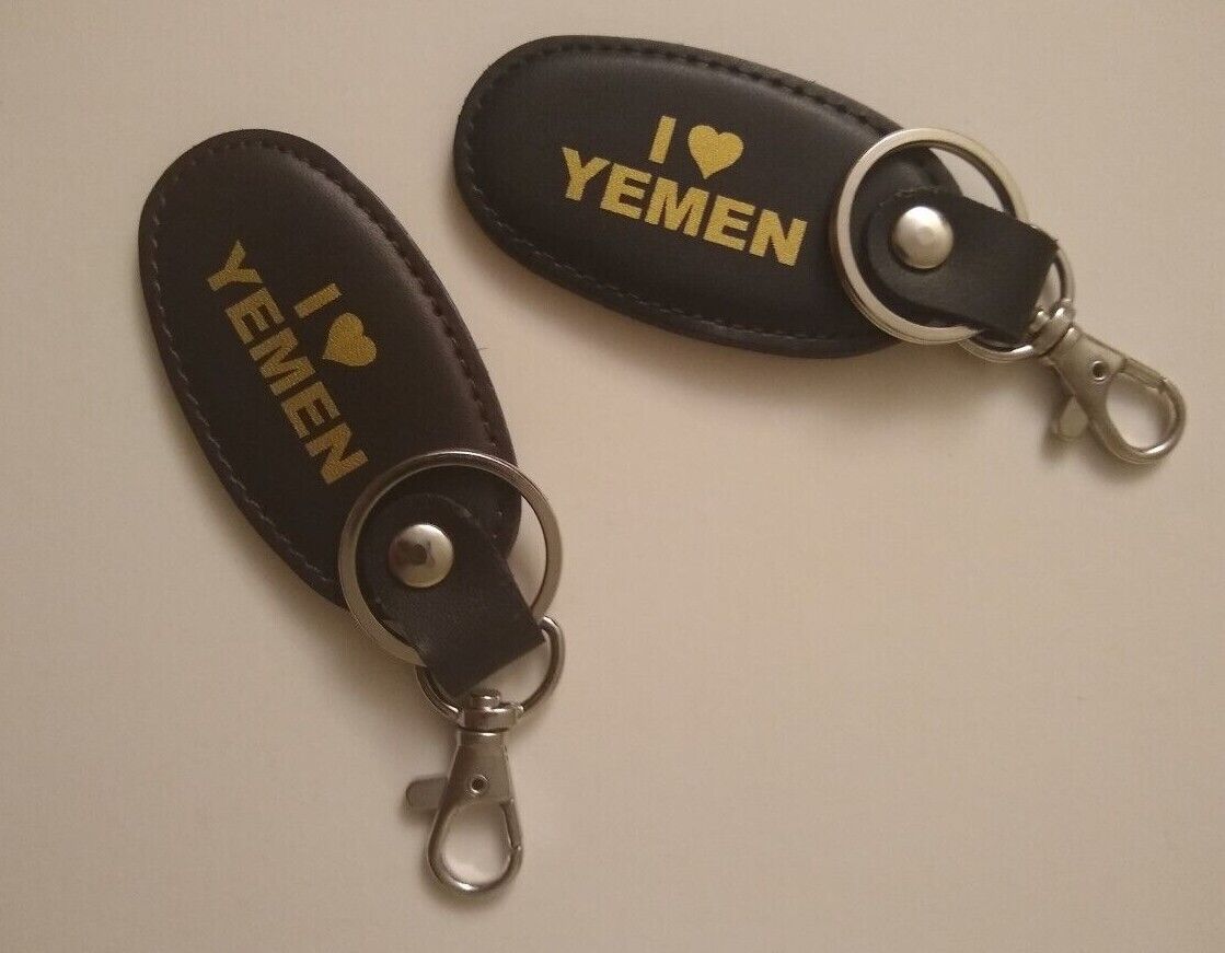 4 Pcs. of I LOVE YEMEN KEYCHAIN w/ Double Rings #GLKCY-Gift for all Occasions