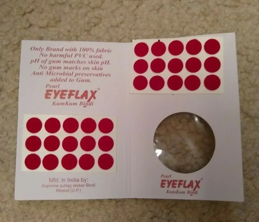 30 Clinically Tested 2 in 1 KumKum Bindi. Forehead Round Dot Bindi #P4R