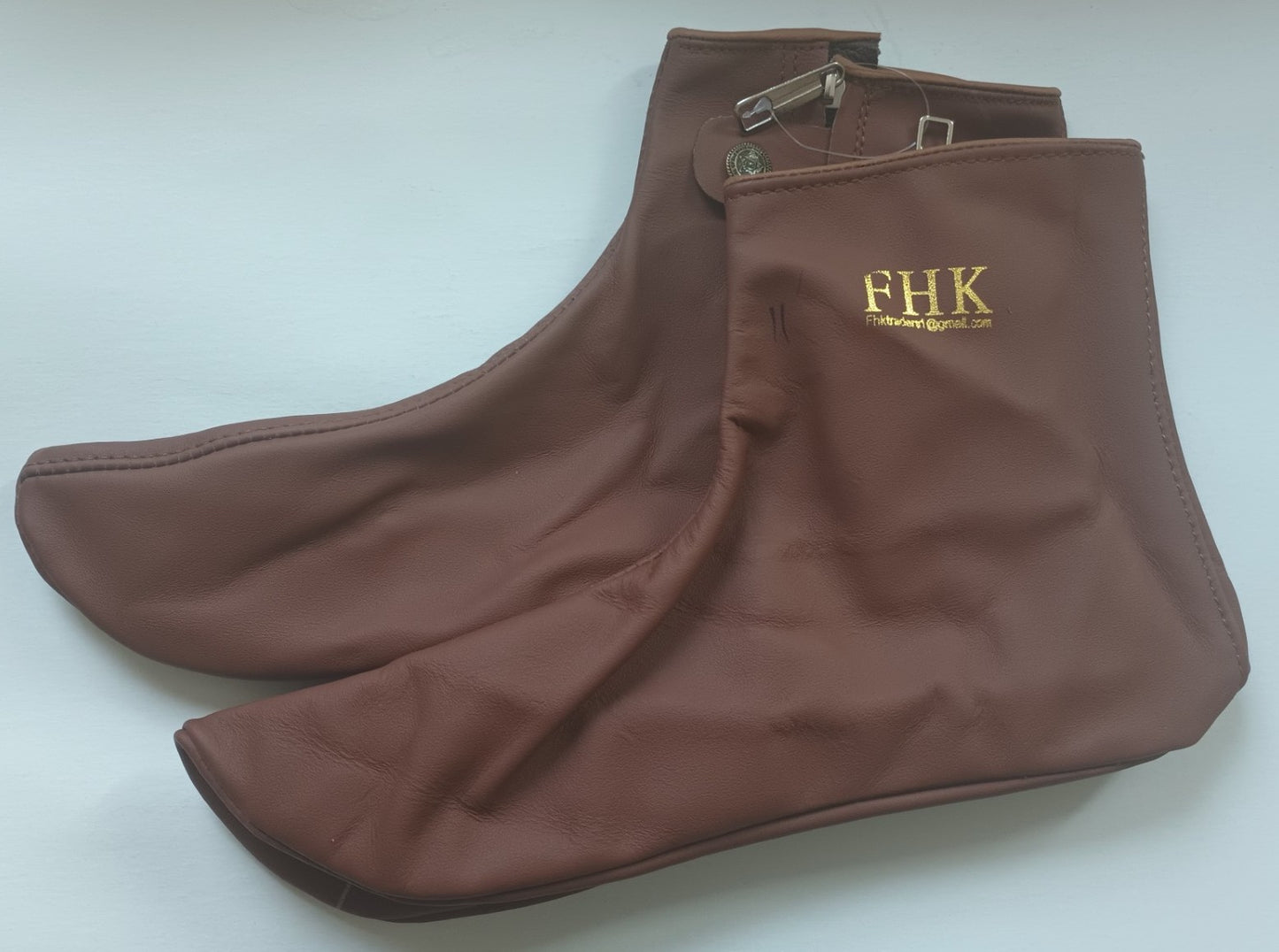 Size 11-Muslim Leather Socks/KHUFFAIN/KHUFF/SUNNAH #LS11BR 100% Genuine Leather