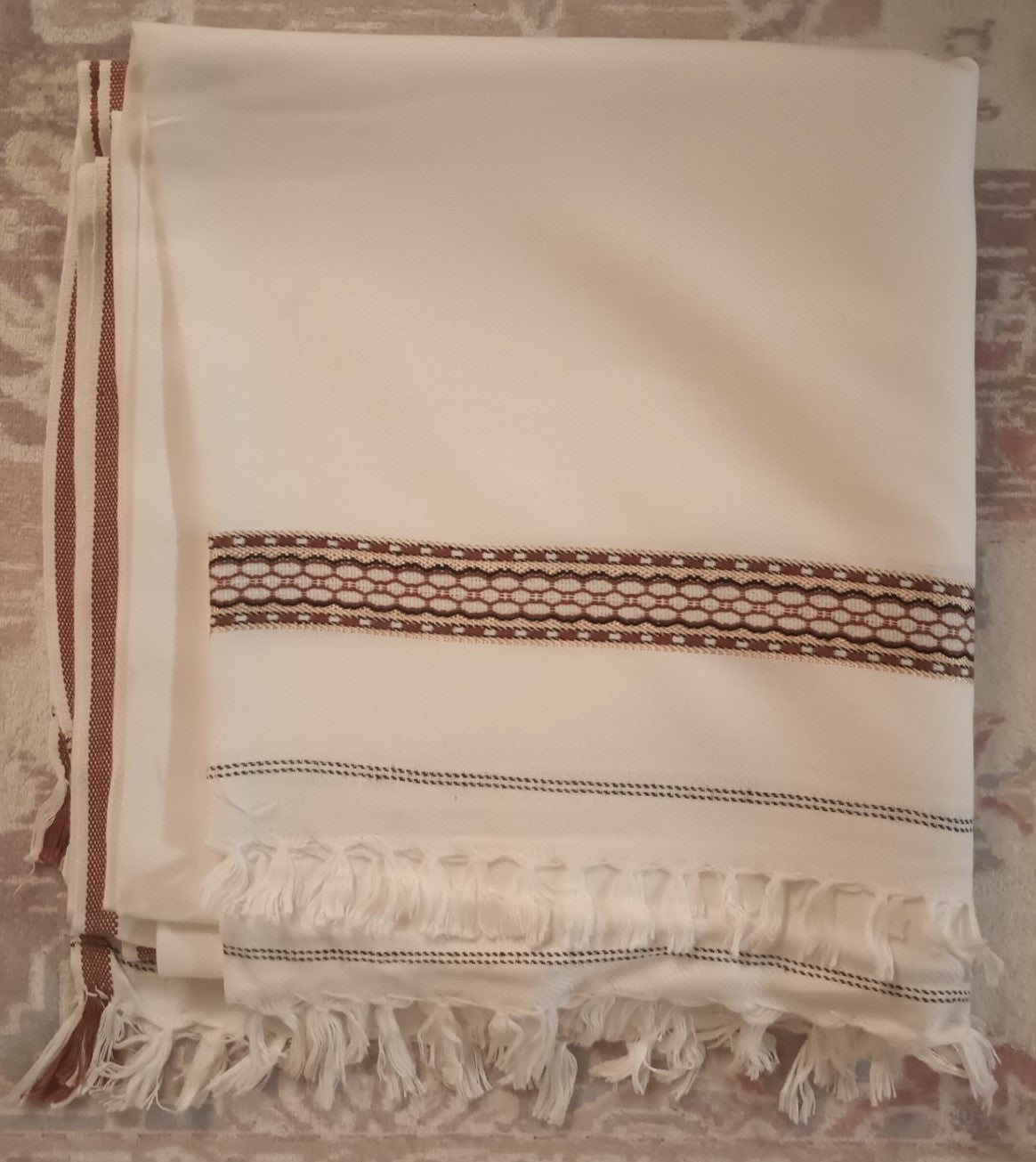 12 Pcs. of SHAWL (Ravi Style) White Color # FHRW