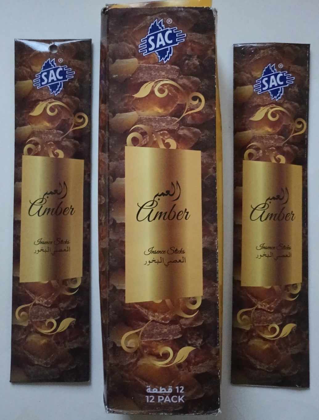 12 Pouches OF AMBER العنبر INCENSE STICK # SACAP-Fast US Shipping