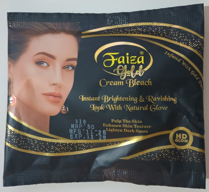 12 Pouches of FAIZA Bleach Cream (Sachet of cream + Sachet of activator)