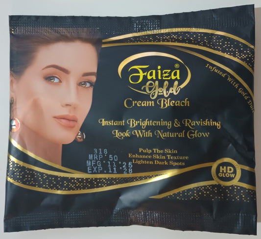 12 Pouches of FAIZA Bleach Cream (Sachet of cream + Sachet of activator)
