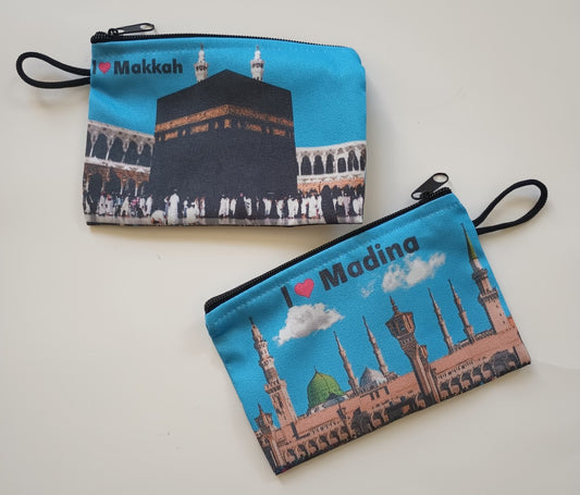 2 Bags-MAKKAH + MADINA Bag with Zipper #MBSA مكة + المدينة حقيبة بسحاب