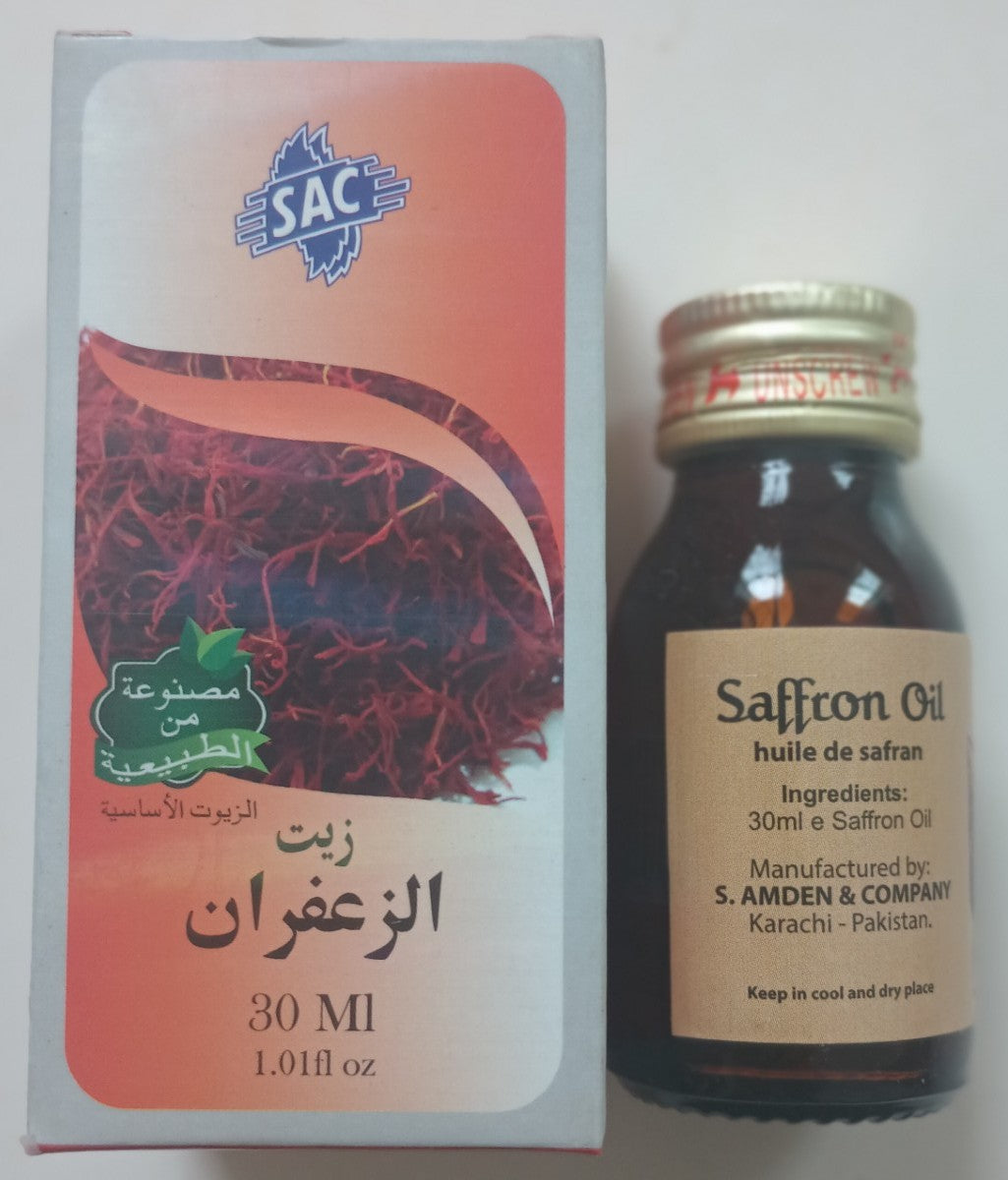2 Bottles of 30 ml- SAFFRON OIL Made with Natural Essential Oils #SACSON