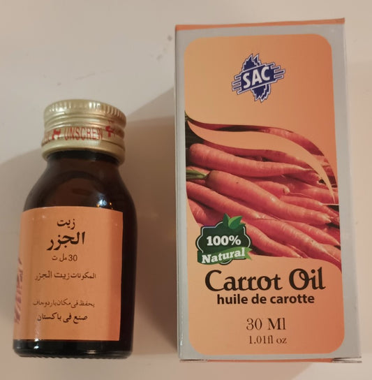 2 Bottles of 30 ml CARROT OIL 100% Natural by SAC #SACCT