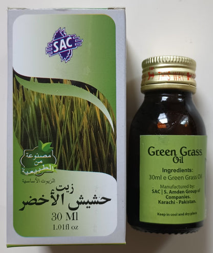 12 Bottles of 30 ml GREEN GRASS OIL Made with Natural Essential Oils #SACGGO