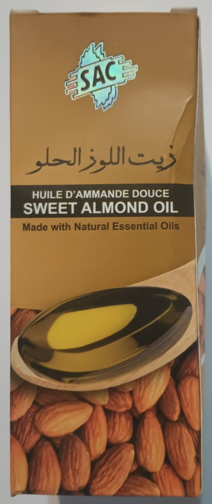 6 Bottles of 125 ml SWEET ALMOND OIL Made with Natural Essential Oil # 125SACSAO