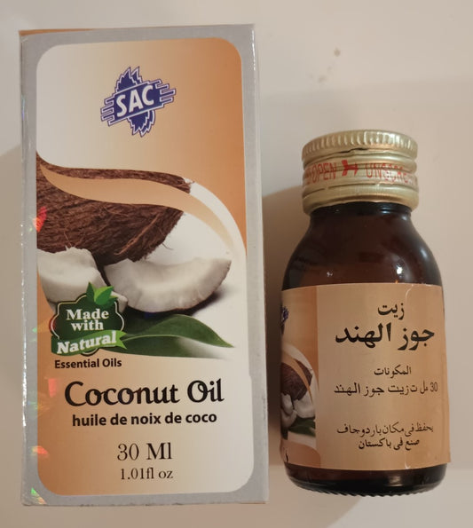 2 Bottles of 30 ml COCONUT OIL Made with Natural Essential Oils by SAC #SACCT
