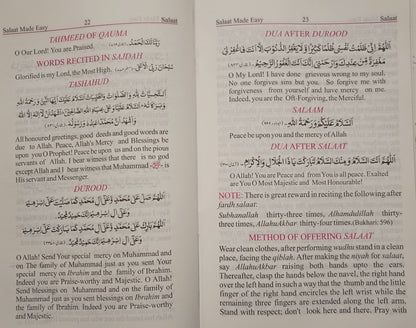 2 Copies of Salaat Made Easy with 40 Masnoon Duas (Arabic + English) # ABSME  by: Molana Ashiq Illahi