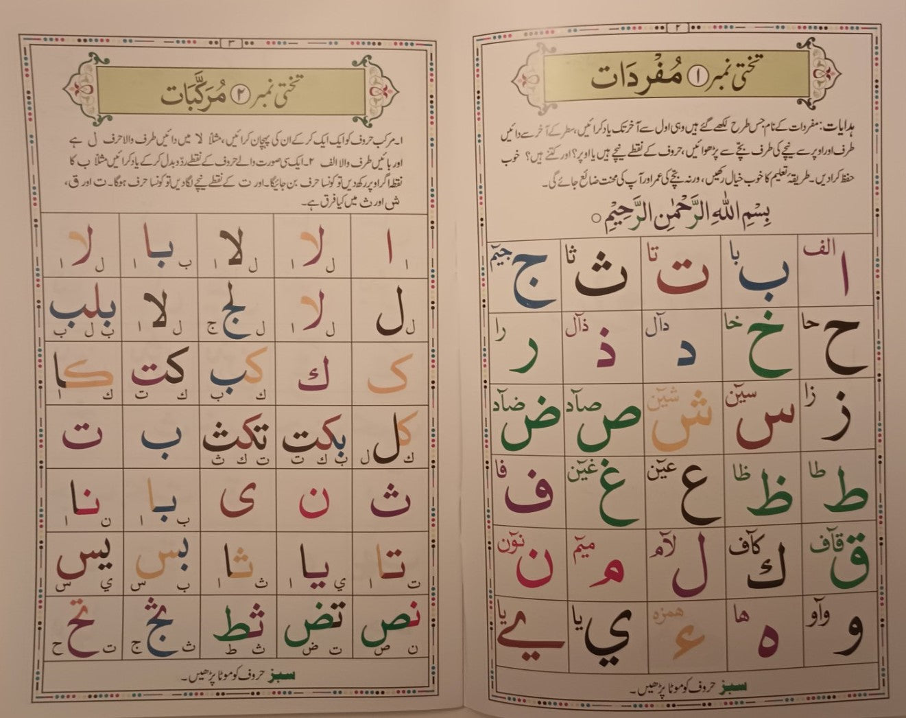 12 Copies of TAJWIDI COLOR CODED NOORANI QAAIDA (Instructions in URDU) ABNQU