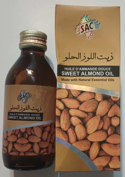 6 Bottles of 125 ml SWEET ALMOND OIL Made with Natural Essential Oil # 125SACSAO