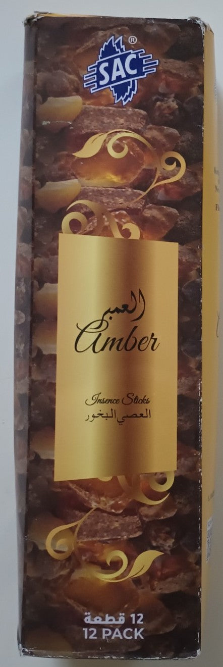 12 Pouches OF AMBER العنبر INCENSE STICK # SACAP-Fast US Shipping