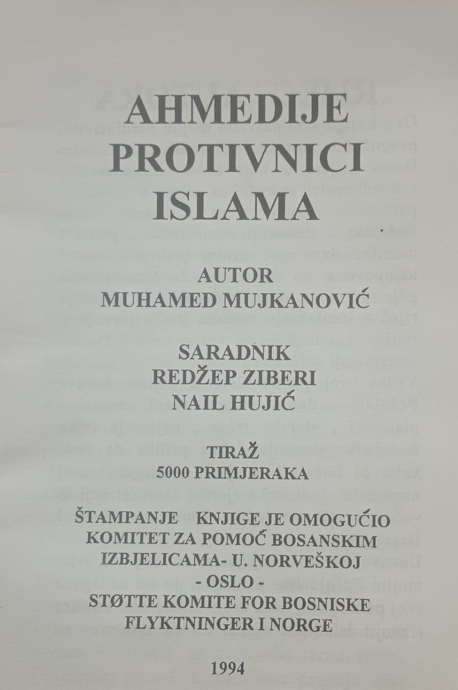 3 Copies of Ahmedije Protivnici Islama (Bosnian) by Muhamed Mujkanovic #STBAPI