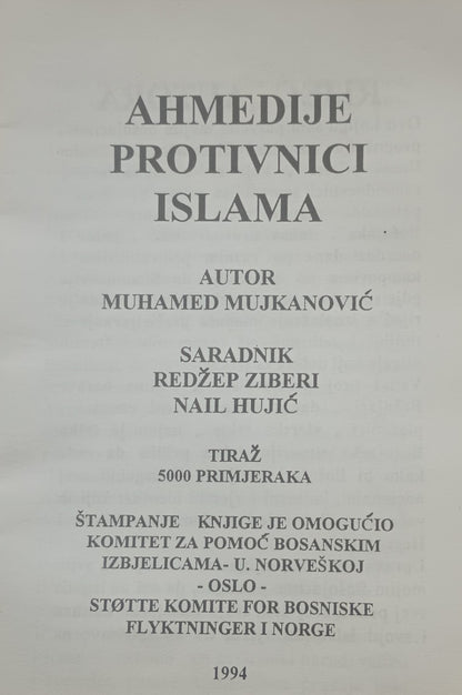 3 Copies of Ahmedije Protivnici Islama (Bosnian) by Muhamed Mujkanovic #STBAPI
