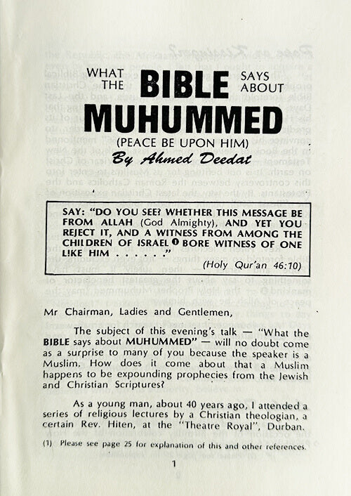 2 copies of What the BIBLE Says about Muhammed (S.A.W.) by Ahmed Deedat # 2JTQWTBSAM (Dawah Book)