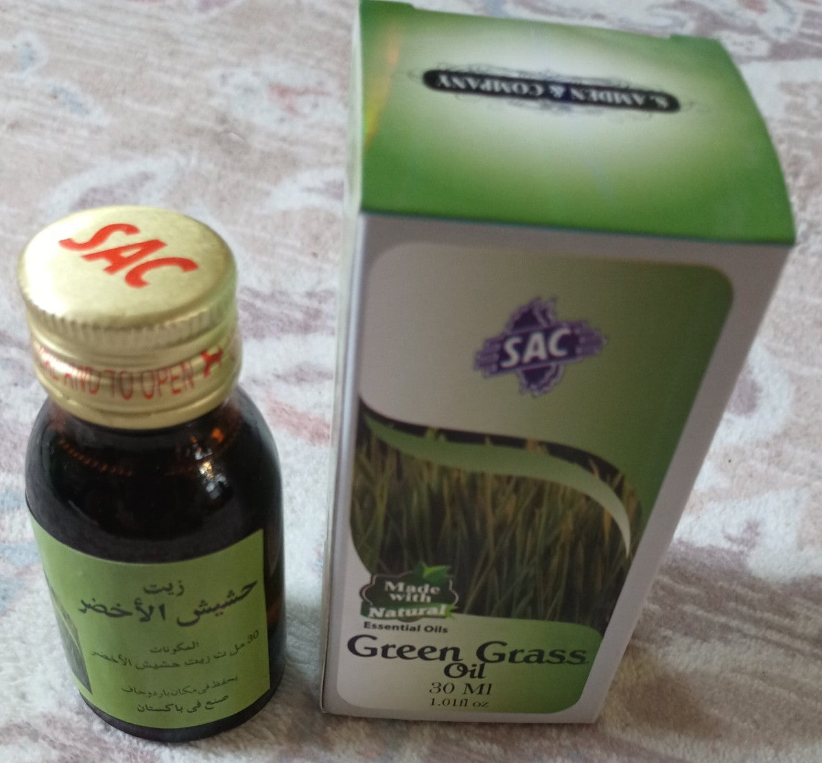 12 Bottles of 30 ml GREEN GRASS OIL Made with Natural Essential Oils #SACGGO