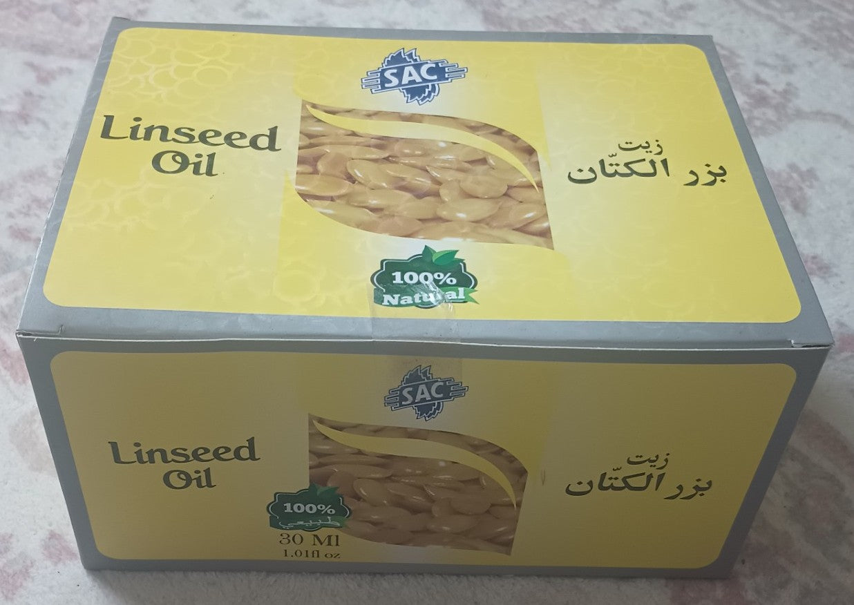 2 Bottles of 30 ml LINSEED OIL-100% Natural # SACLED