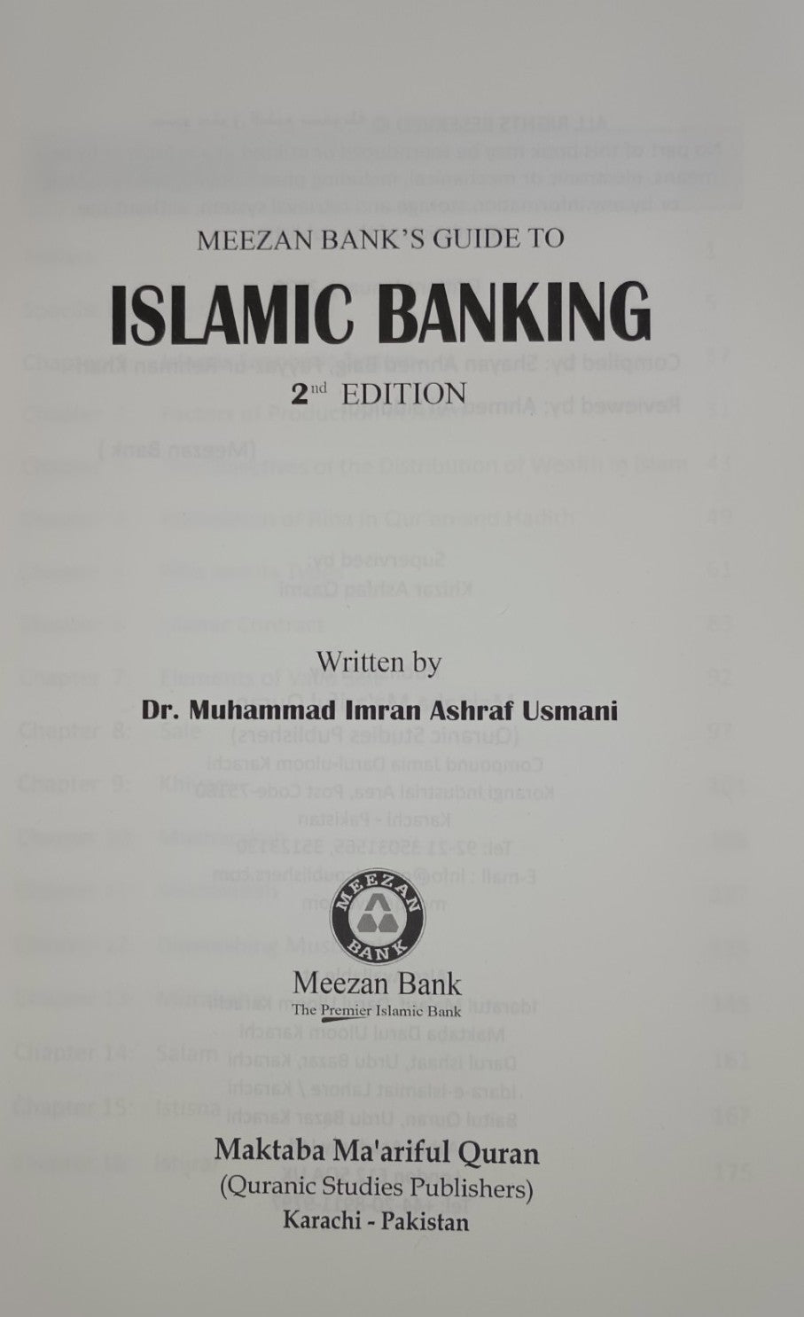 Islamic Finance (2nd Edition) # MMQIFG by M. Imran A. Usmani