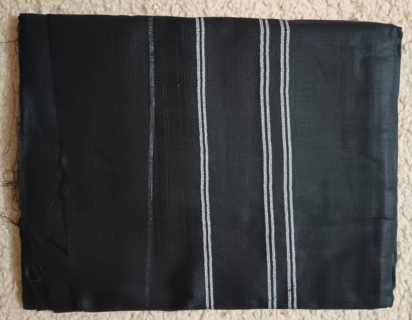 12 Pieces of 3.5 Yards 2 Pcs. of Black Turban/Imama/Pagri Fabric [Gift for Madrasa Students] # 3.5BTM