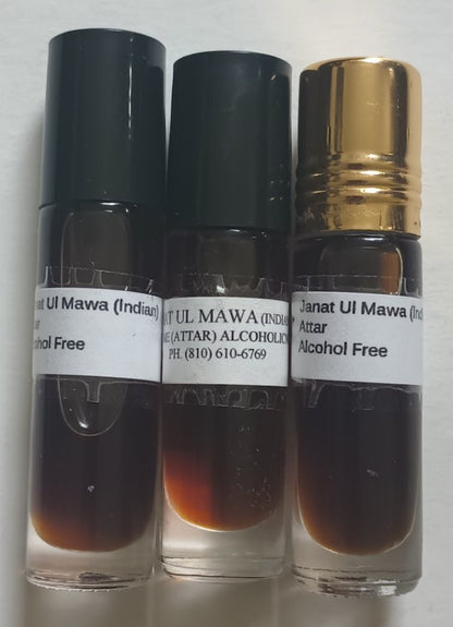 3 Bottles of JANAT UL MAWA (Indian) Oil/Attar/Itr (Alcohol Free) #JWI جنة المأوى (هندي)