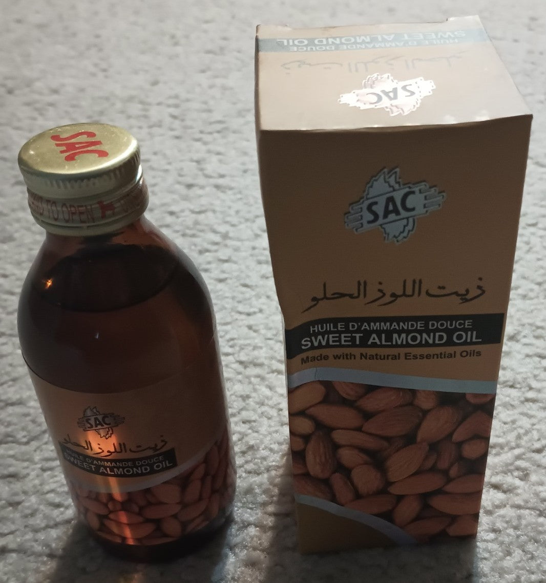 6 Bottles of 125 ml SWEET ALMOND OIL Made with Natural Essential Oil # 125SACSAO