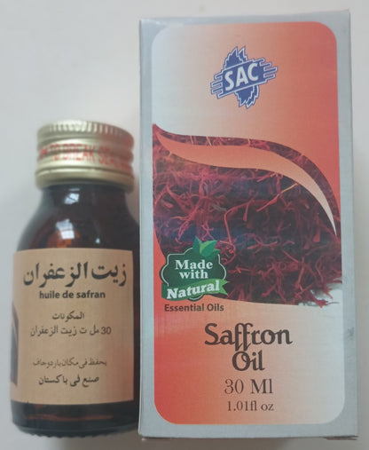 2 Bottles of 30 ml- SAFFRON OIL Made with Natural Essential Oils #SACSON