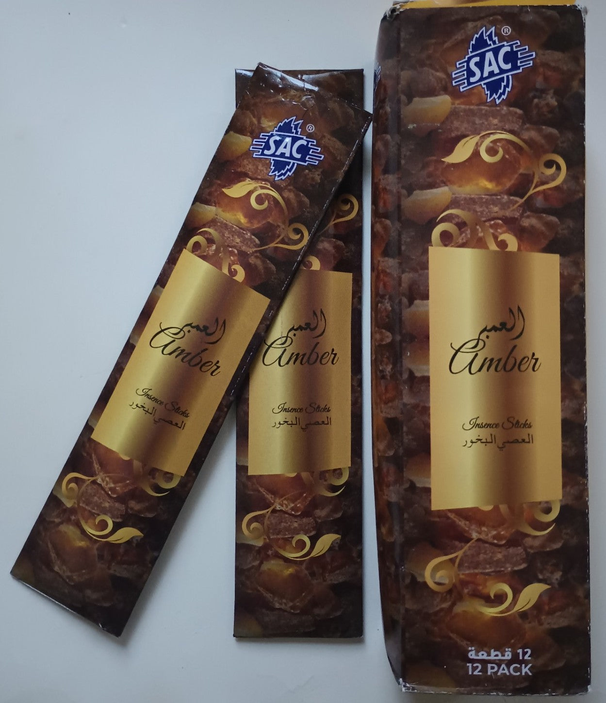 12 Pouches OF AMBER العنبر INCENSE STICK # SACAP-Fast US Shipping