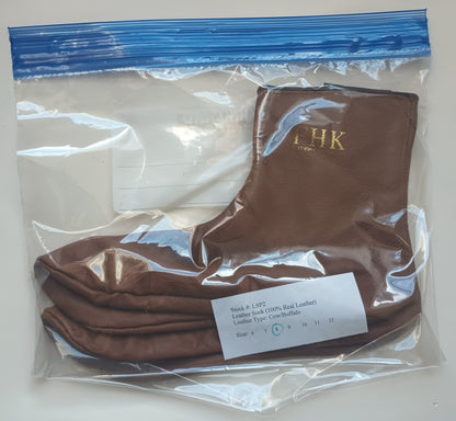 Muslim Leather Socks/KHUFFAIN/KHUFF/SUNNAH #LS8BR 100% Genuine Leather