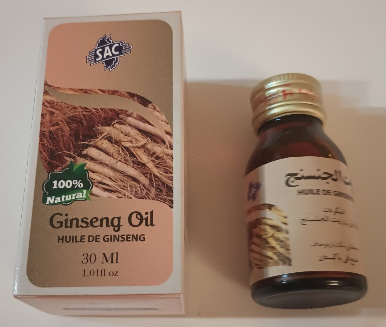 2 Bottles of 30 ml GINSENG OIL 100% Natural by SAC #SACAEO