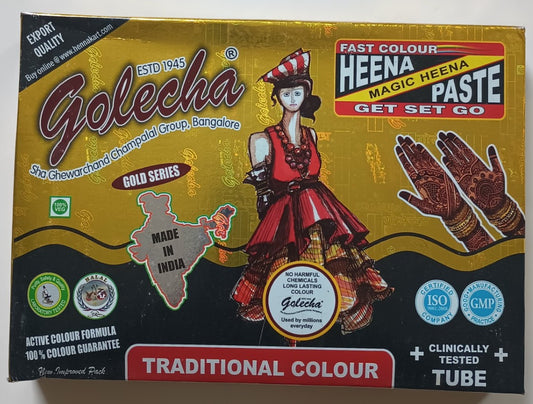 10 Pcs. Of Golecha BLACK Henna Tube (with Hanging Display) #GBT